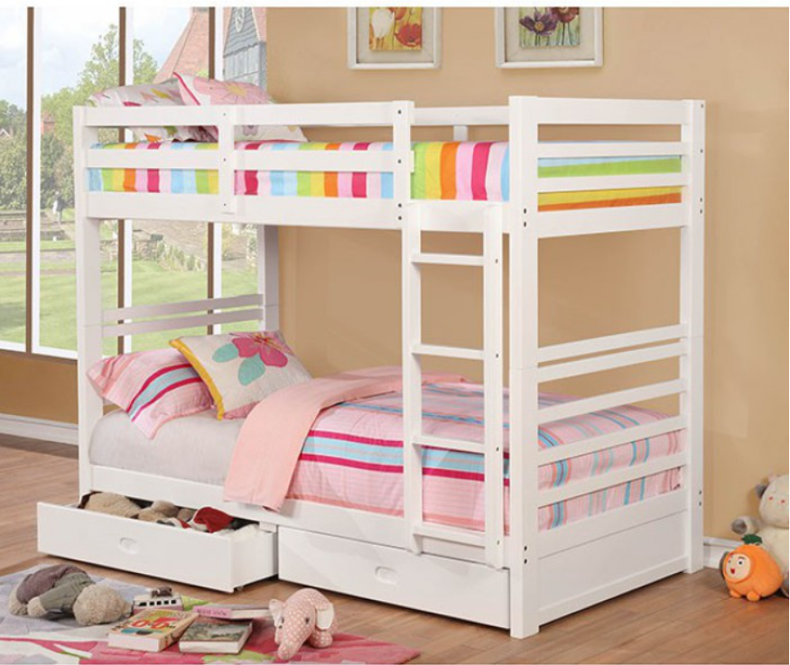 Traditional White Bunk Bed