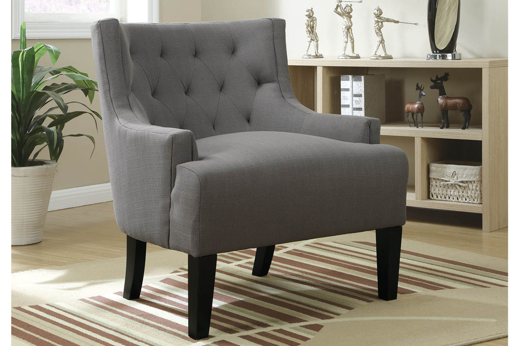 Upholstered Grey Accent Chair