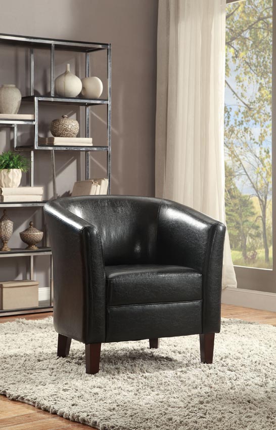 Black  Leatherette Accent Chair