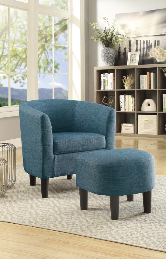 Accent Chair with Ottoman-color option