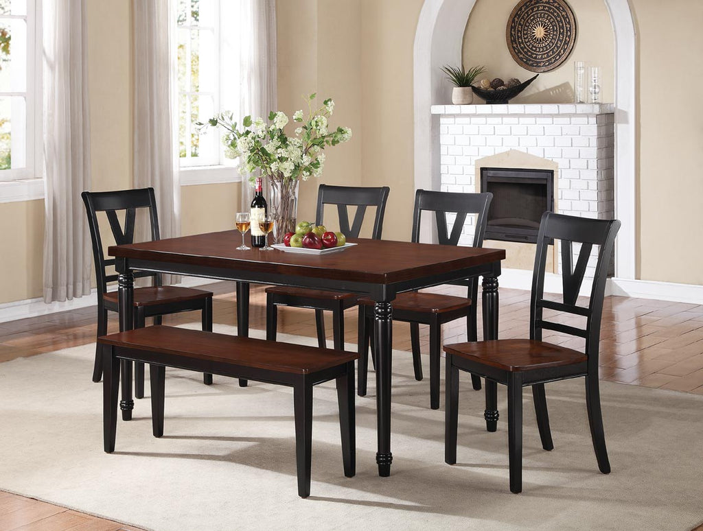 Wooden Dining Set with Bench- color option