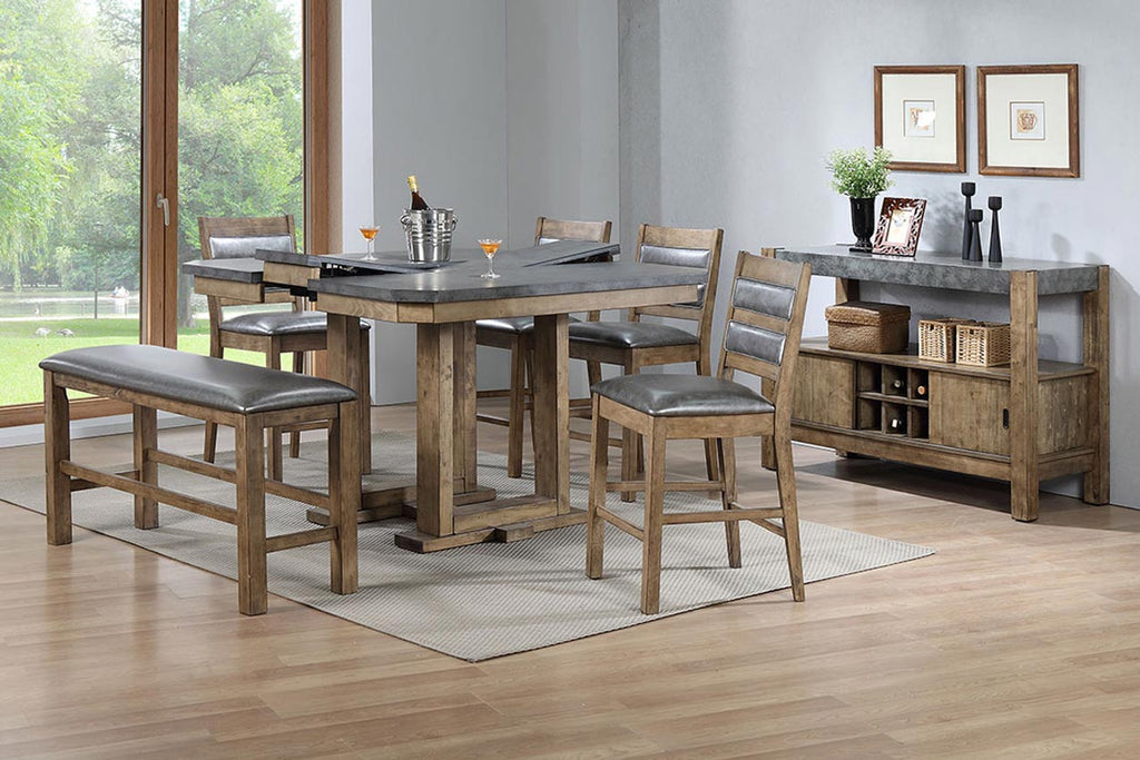 6 Pcs Counter Height Wooden Dining Set