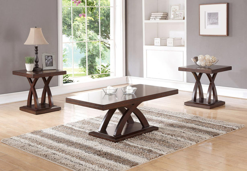 3 Pcs Wooden Coffee Table Set