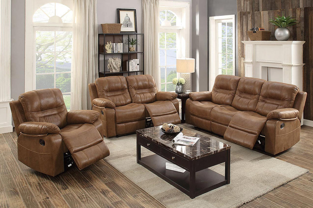 Dark Brown Breathable Leather Motion  Sofa