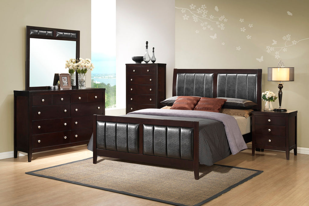 Wooden Master BedFrame with Bonded Leather
