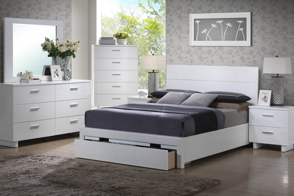White  Chess Bed with Drawer Footboard