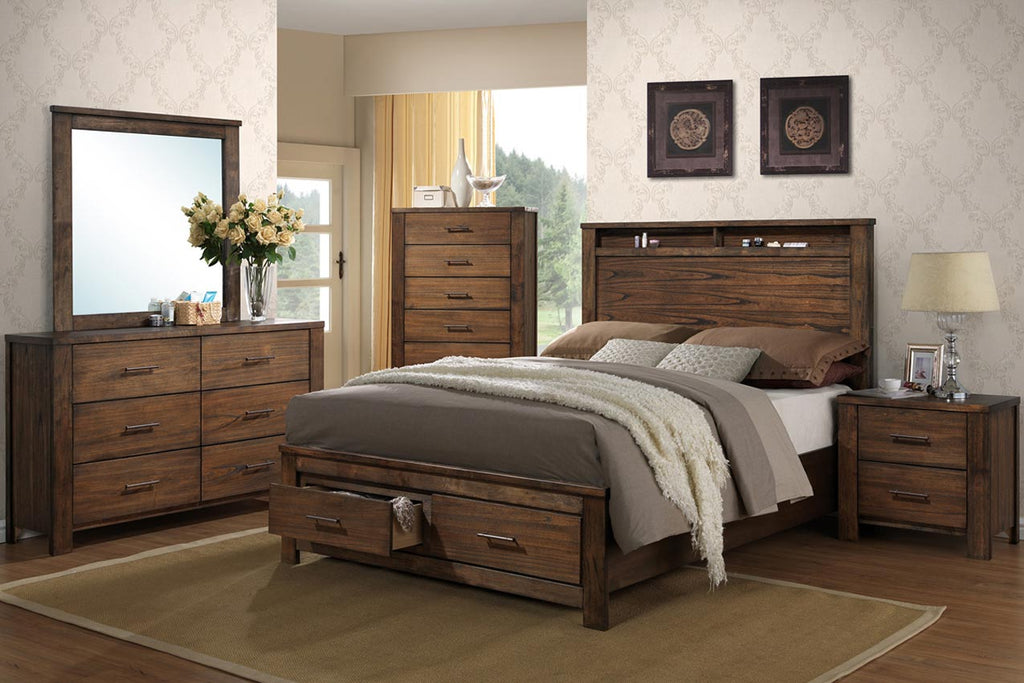 Wooden Bed Frame with 2 under bed Drawers