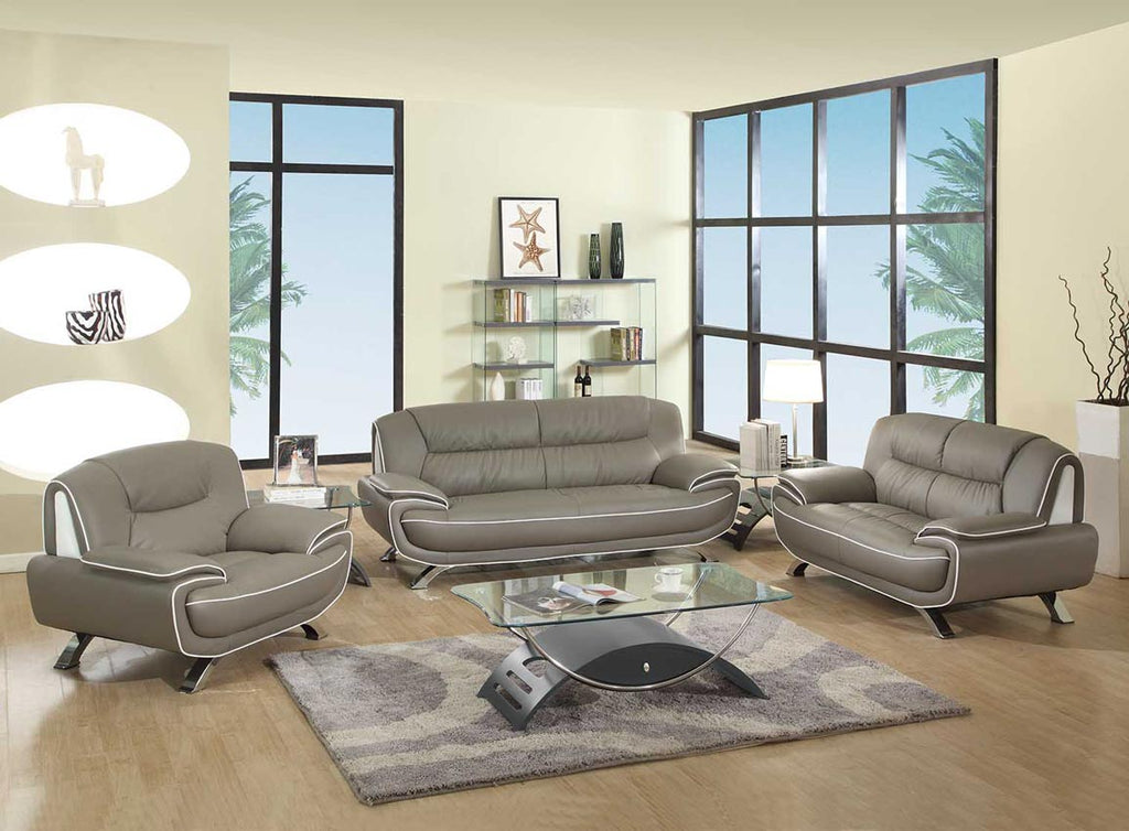 2 Pcs Grey Living Room Set