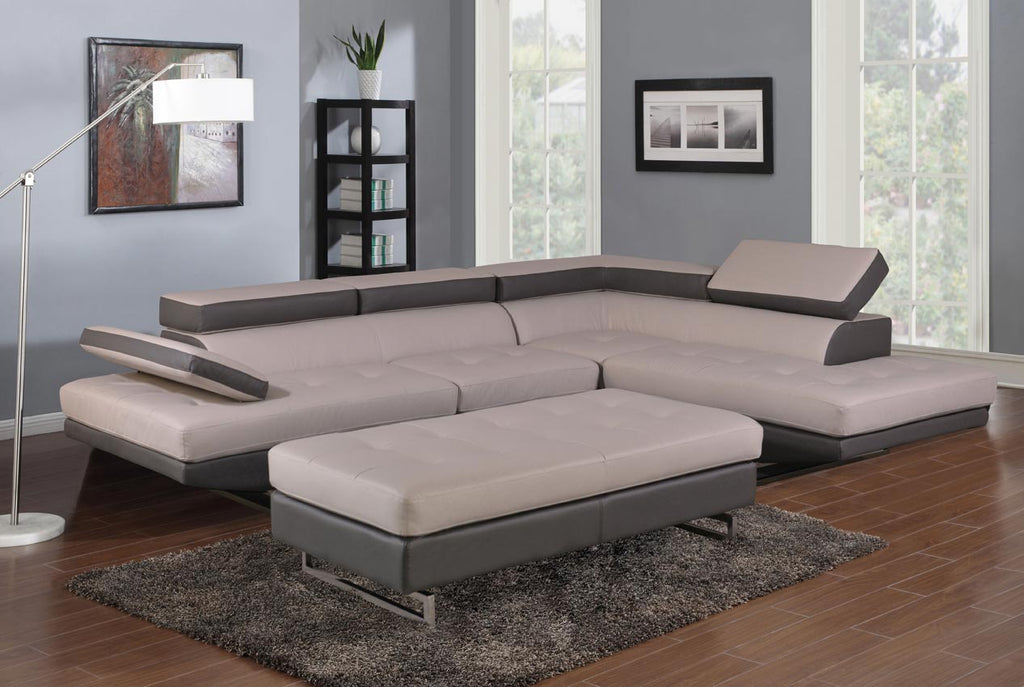 Grey and White Sectional Living Room Set