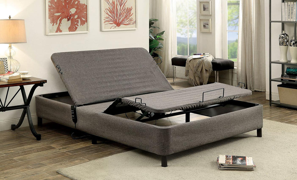 Gray Fabric Queen Adjustable Bed Frame