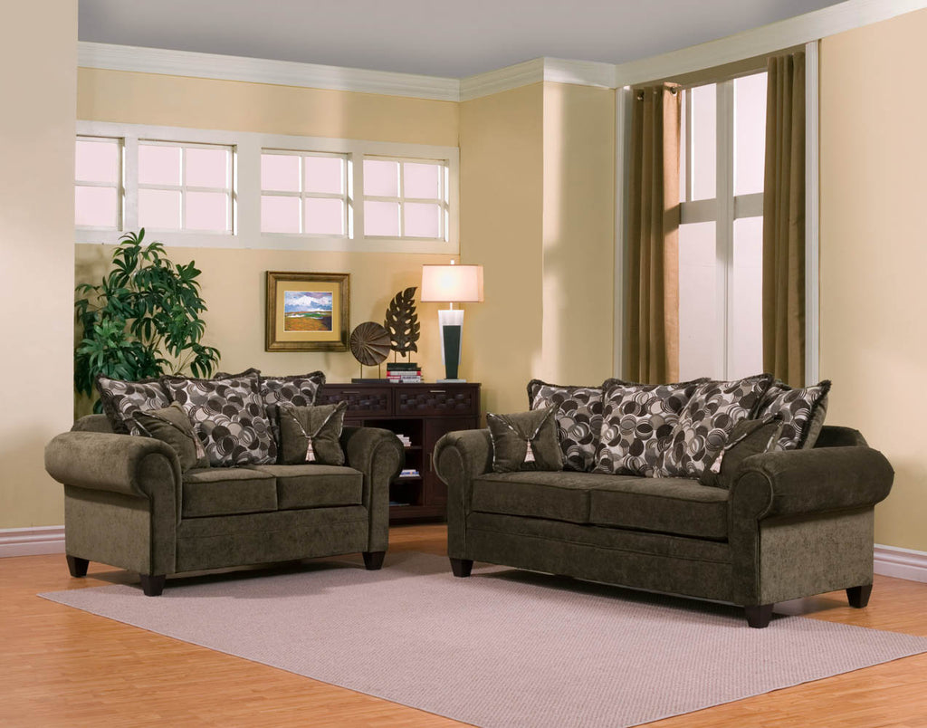 2 Piece Olive Green with Huge Back Pillows