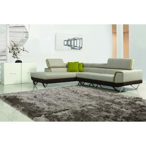 Divani Casa Amy - Modern Fabric Sectional Sofa with Retractable Headrests