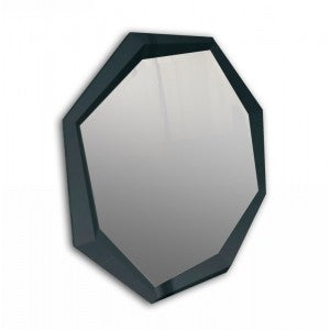 A&X Octagon - Modern Black Crocodile Lacquer Mirror