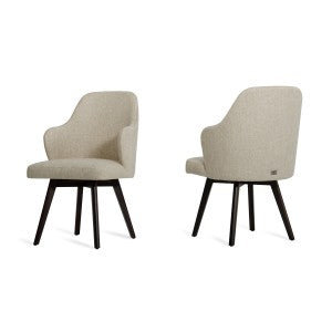 Caligari - Modern Oak Off-White Fabric Dining Chair (Set of 2)