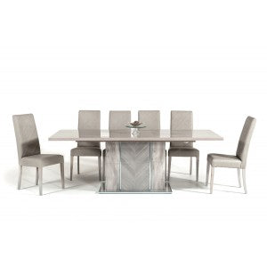 Nova Domus Alexa Italian Modern Grey Extendable Dining Table