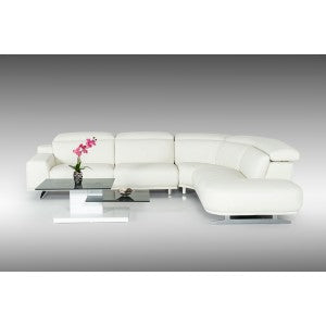 Divani Casa Benson Modern White Leatherette Sectional Sofa
