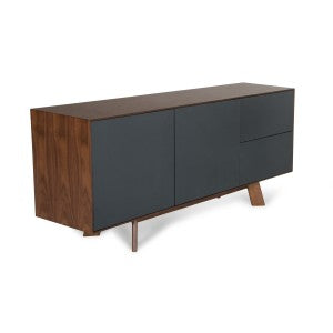 Modrest Weylyn Modern Charcoal Grey & Walnut Buffet