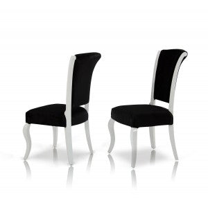 Seema - Modern Black & White Dining Chair (Set of 2)