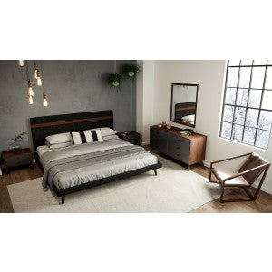 Nova Domus Dali Modern Grey & Walnut Bedroom Set