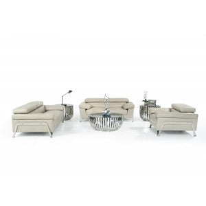 Divani Casa Encore - Modern Grey Leather Sofa Set