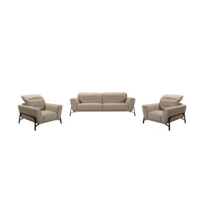 Divani Casa Evora Modern Taupe Leather Sofa & Chair Set