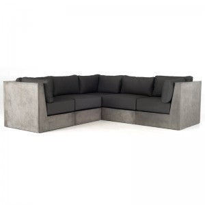 Modrest Indigo Contemporary Grey Concrete Sectional Sofa