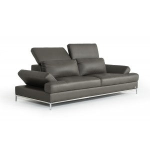 Divani Casa Izzy Modern Dark Grey Eco-Leather Sofa