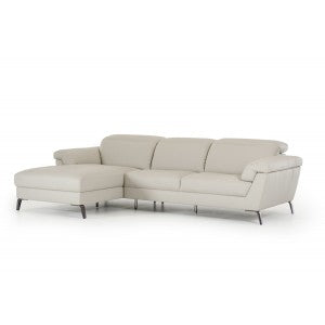 Divani Casa Edelweiss Modern Light Grey Eco-Leather Sectional Sofa
