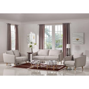 Divani Casa Dakota Modern Beige Fabric Sofa Set