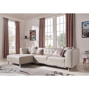 Divani Casa Carolina Modern Leatherette & Fabric Sectional Sofa