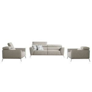 Divani Casa Velva Modern Beige & Brown Fabric Sofa Set