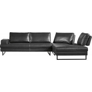 Divani Casa Bowery Modern Grey Leatherette Sectional Sofa