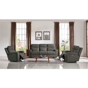 Divani Casa Shaw Modern Grey Fabric Sofa Set w/ Recliners