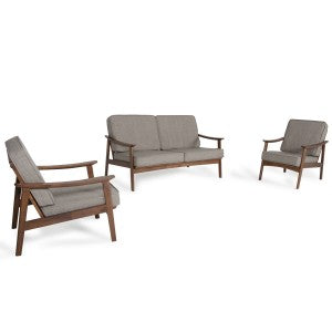 Modrest Ridge Modern Sesame & Walnut Sofa Set