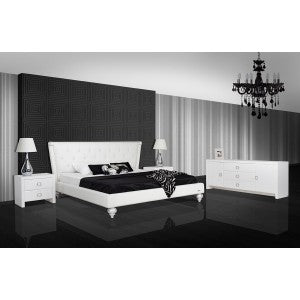 A&X Monica - Transitional White Leatherette Bed