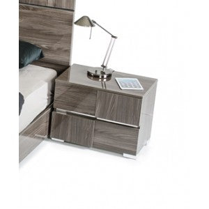 Modrest Picasso Italian Modern Grey Lacquer Nightstand