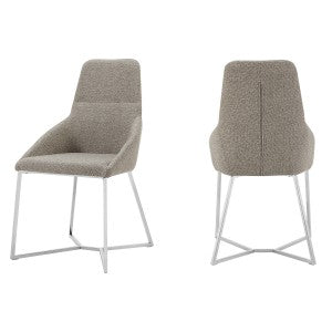 Stark - Modern Light Grey Fabric Dining Chair (Set of 2)