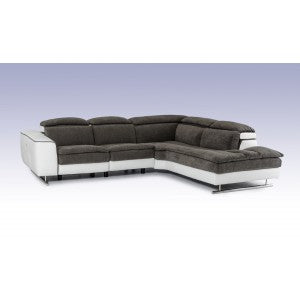 David Ferrari Starlight Italian Modern Grey & White Fabric & Leather Sectional Sofa