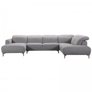 Divani Casa Hudson Modern Grey Fabric Sectional Sofa
