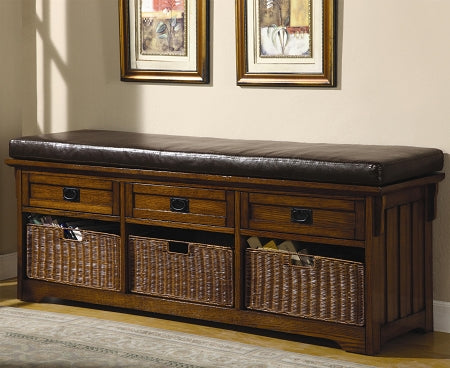 Large Storage Bench with Baskets