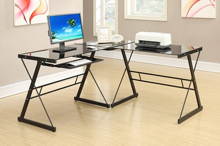 3 Piece Black Metal Work Station