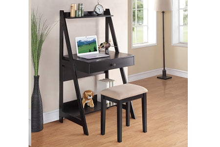 Black Finish Writing Desks with Stool