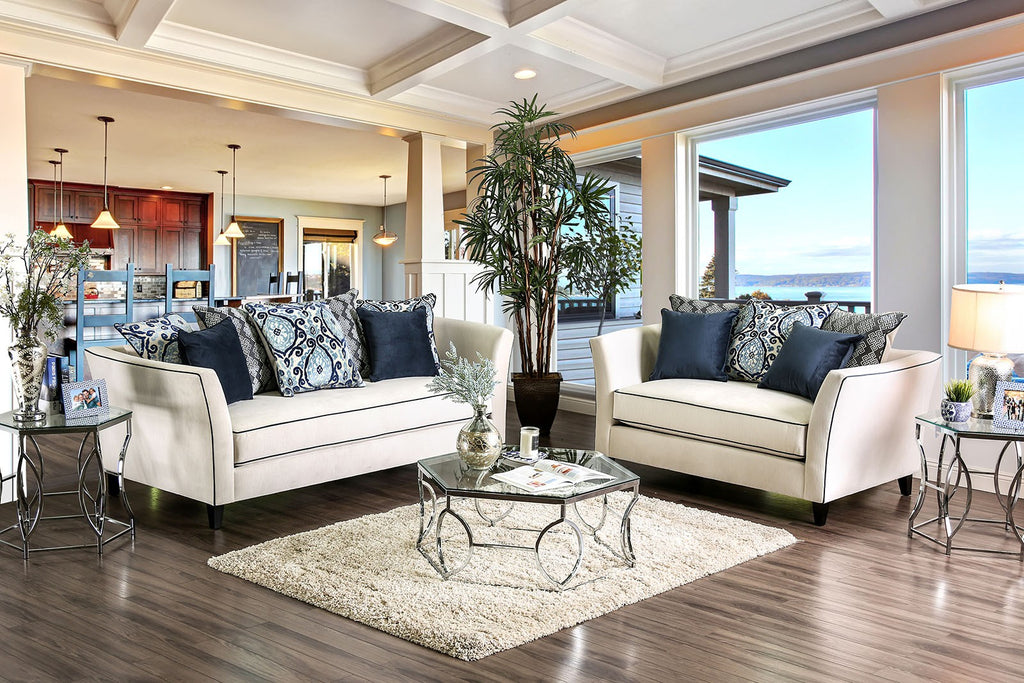 2 Pcs Chantal with  Premium Velvet Fabric  Sofa Set