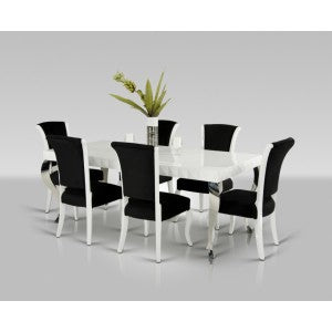 Versus Mia & Seema - Modern White & Black Dining Set